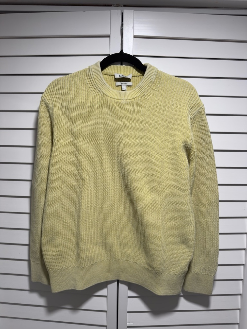COS Men's Butter Yellow Crewneck Sweater